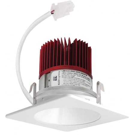 Elco Lighting 4in LED Light Engine, Square Reflector Trim, 850lm, 3000K, Black E420C0830BB2