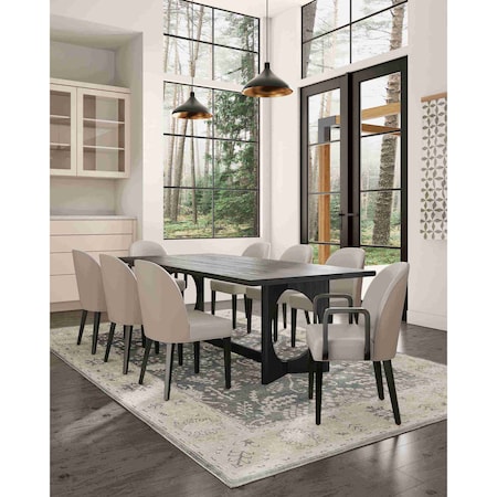 Manhattan Comfort Hillman Dining Side and Arm Chairs in Light Grey, PK8 6-DC087-LG