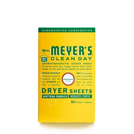 Mrs. Meyers Clean Day Clean Day Honeysuckle Scent Fabric Softener Sheets 80 oz, 80PK 70115