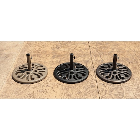 Outdoor Expressions 20'' Round Tan Polyresin Umbrella Base SL-USC-47 TAN