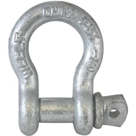 Fehr Anchor Shackle, 14 in Trade, 033 ton Working Load, Commercial Grade, Steel, Galvanized 1/4IN