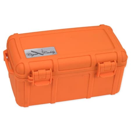 Quality Importers Cigar Caddy 15 Stick Waterproof Travel Humidor HUM-CC15-OR