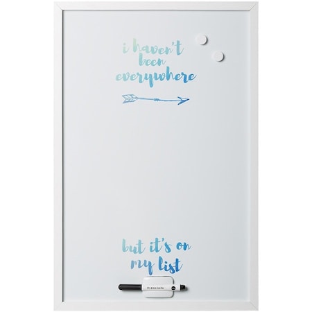 Mastervision Magnetic Dry-Erase Quote Travel Board 16" X 24" White Frame MM03452660