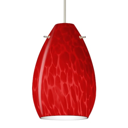 Besa Lighting Besa Pera 6 Pendant, Red Cloud, Satin Nickel Finish, 1x 50W MAX GY6.35 Base 1XT-1713RC-SN
