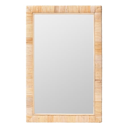 Bali & Pari Lankston Bohemian Natural Rattan Rectangle Accent Wall Mirror 248-13838-ZORO