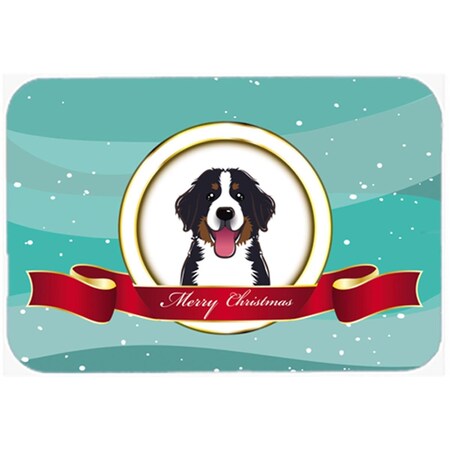 Carolines Treasures Bernese Mountain Dog Merry Christmas Glass Cutting Board- Large BB1547LCB