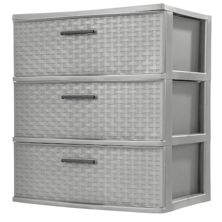 Sterilite Sterilite Weave 25306A01 Drawer Unit, 3-Drawe, Plastic 25306A01