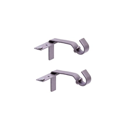 Fast Fit Curtain Rod Bracket Pewter Gray 5/8in L Pewter Pair KN76011