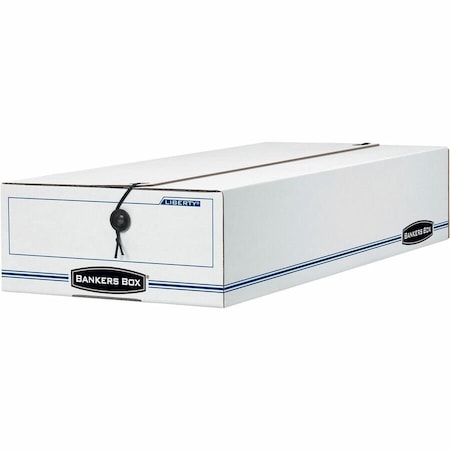 Bankers Box Bankers Box, 9x4x23-1/4, 12/CT, PK12, 9.25" W, 23.75" D, 4.25" H, Two Flaps Closure, White/Blue 00002