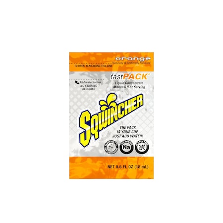 Sqwincher Sports Drink Liquid Concentrate 0.6 oz., Orange, Pk50 159015304