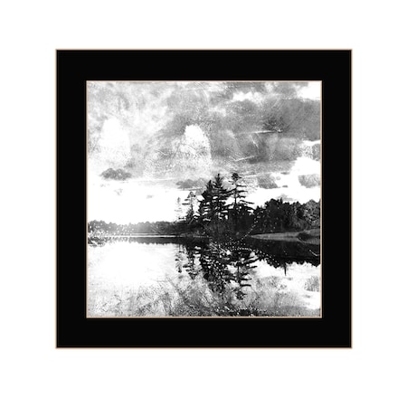 Homeroots Lakeside Pines Black Framed Print Wall Art 529600