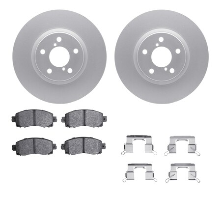 Dynamic Friction Co DFC GEOSPEC Coated Rotors with 5000 Brake Pads - Ceramic and Hardware 4512-13084