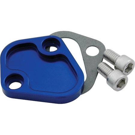 Powerhouse Fuel Pump Block Off Plate for Big Block Chevy - Blue PO3621449