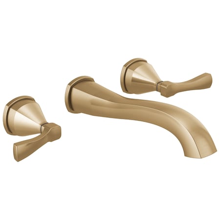 Delta Stryke Two Handle Wall Mount Bathroom Faucet Trim, 9.34 in, Lumicoat Champagne Bronze T3576LF-CZ-PR-WL