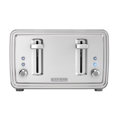 Black+Decker Stainless Steel Silver 4 slot Toaster 7.6 in. H X 11.8 in. W X 10.6 in. D TR4900SSD