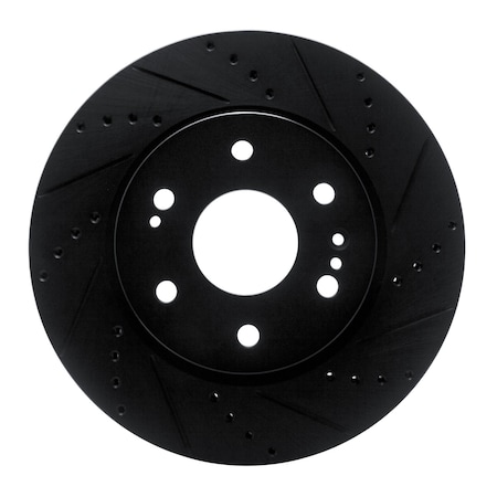 Dynamic Friction Co DFC Brake Rotor - Drilled and Slotted - Black 633-47080R
