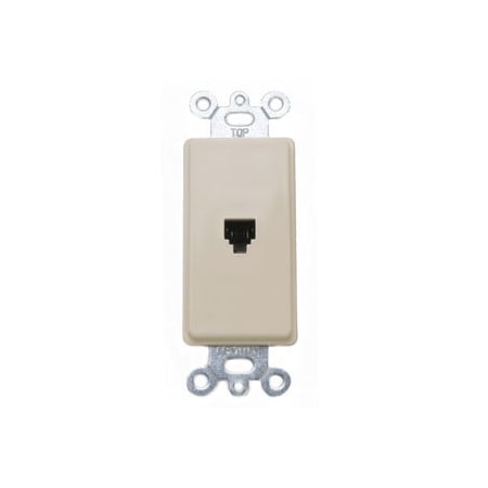 Leviton Telephone Wall Jack, Ivory 40649-I