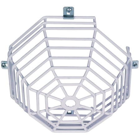 Safety Technology International Smoke Detector Guard, Steel, Surface Mount, 8 1/4 in W x 8 1/4 in H x 4 1/4 in D, White STI-9602