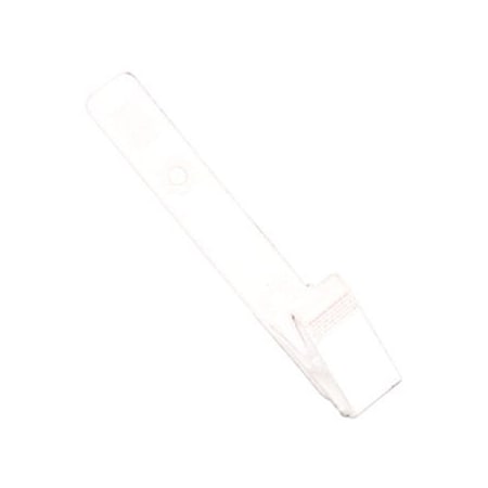 Brady STRAP CLIP, WHITE, 3 1/8in 79MM, PLASTIC KNURLED THUMB-GRIP W/DELRIN STRAP 2115-2008