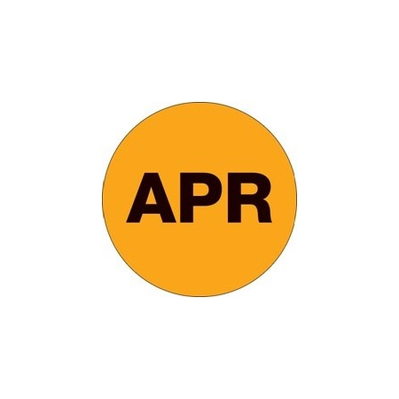 Bubblefast 2'' Circle - ''APR'' Fluorescent Orange Months of the Year Labels BFDL6738