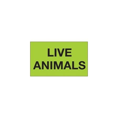 Bubblefast 3 x 5'' - ''Live Animals'' Fluorescent Green Labels BFDL3411
