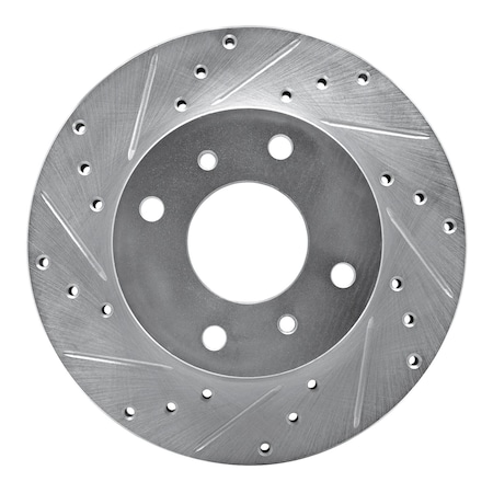 Dynamic Friction Co DFC Brake Rotor - Drilled and Slotted - Silver 631-67028L