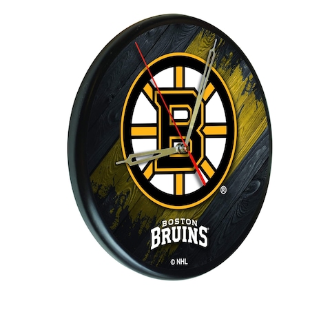 Holland Bar Stool Co Boston Bruins 13" Solid Wood Clock WClkPBlkBosBru