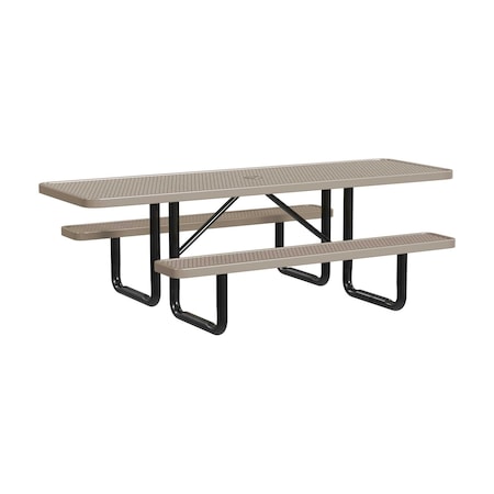 Leisure Craft 8 FT ADA Accessible Outdoor Picnic Table with 2 Bench Seats, Beige T8XPP-ADA-BEIGE