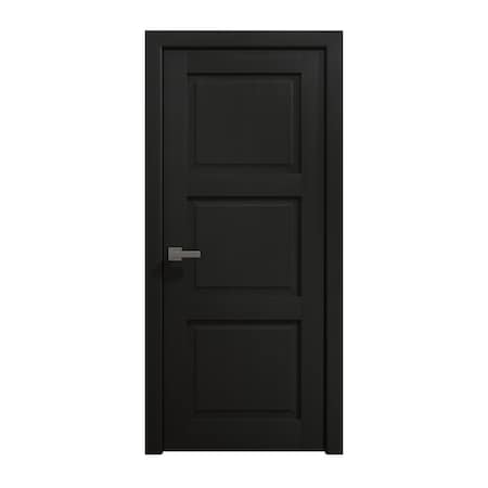 Sartodoors Interior Solid French Door 42 x 80 inches, Ego 5010 Painted Black Oak, Single Regular Panel Frame EGO5010ID-CHK-42