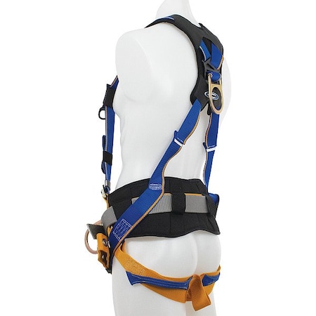 Werner Blue Armor Full Body Harness, 2XL, 425 lb, Quick-Connect Chest/ Tongue Leg Straps H132105