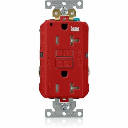 Leviton SmartlockPro GFCI 20A WR/TR/PI Red G5362-WTR
