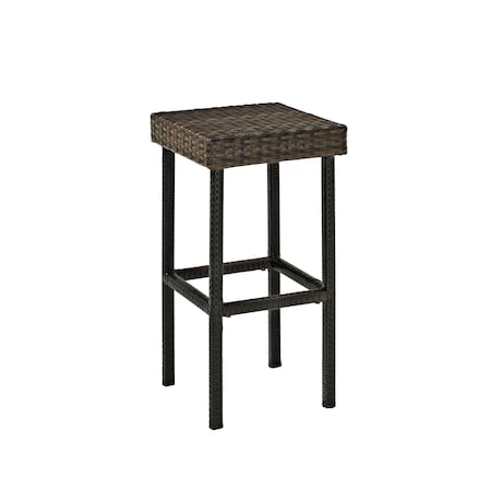Crosley Palm Harbor 2Pc Wicker Backless Outdoor Bar Stool Set CO7108-BR