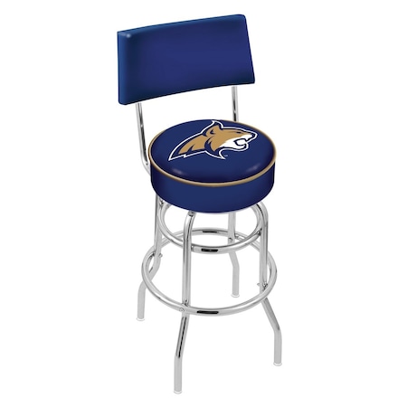 Holland Bar Stool Co 25" Chrome 2-Ring Montana State Swivel Bar Stool, Back L7C425MontSt