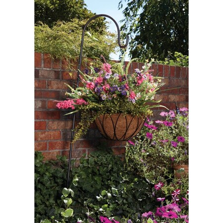 Best Garden 12'' Steel Rod Black Powder Coat Hanging Plant Basket HB1326-12