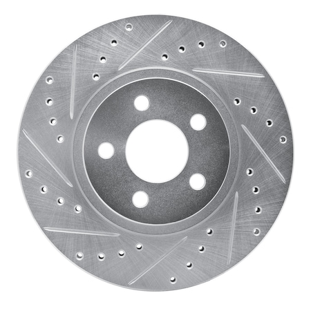Dynamic Friction Co DFC Brake Rotor - Drilled and Slotted - Silver 631-39012L