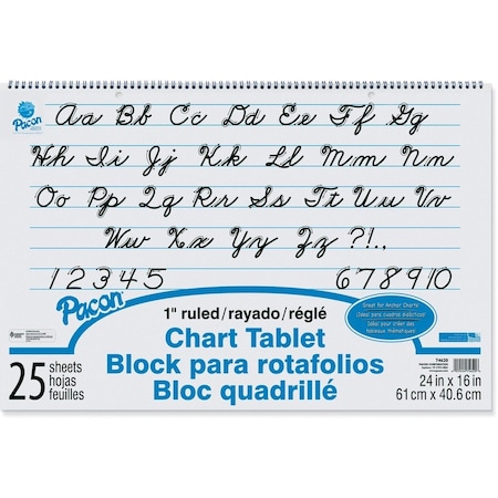 Pacon Ruled Chart Tablet, White PAC74620