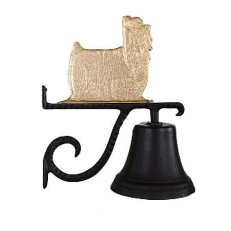 Swivel Cast Bell With Gold Bronze Yorkshire Terrier Ornament SW389348
