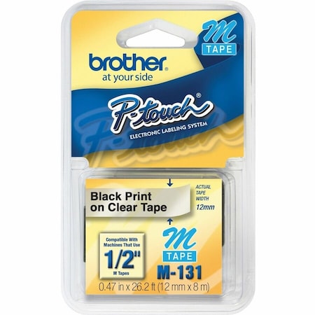 Brother Label/Ribbon Cartridge, Clear, 1/2 in W M131
