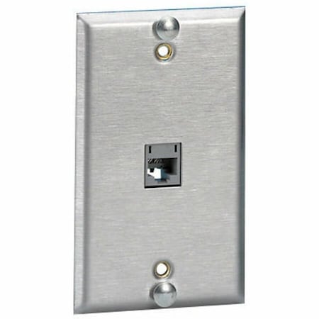 Hubbell Premise Wiring 1-PORT FLUSH MT UNLOADED, 630 SERIES WALL PHONE PLATE P630S1G