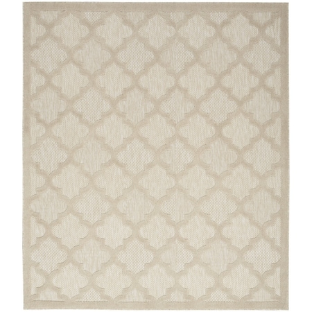 Homeroots 9' X 12' Cream And Beige Trellis Indoor Outdoor Area Rug 551420
