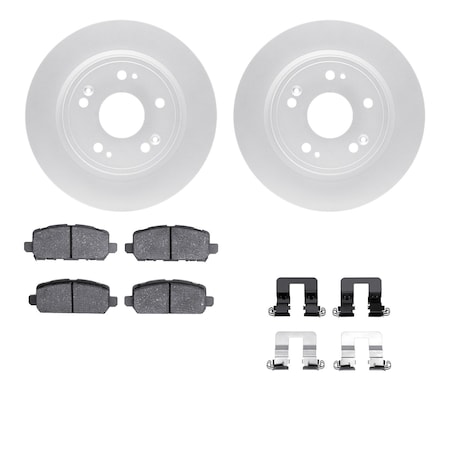 Dynamic Friction Co DFC GEOSPEC Coated Rotors with 5000 Brake Pads - Ceramic and Hardware 4512-59189