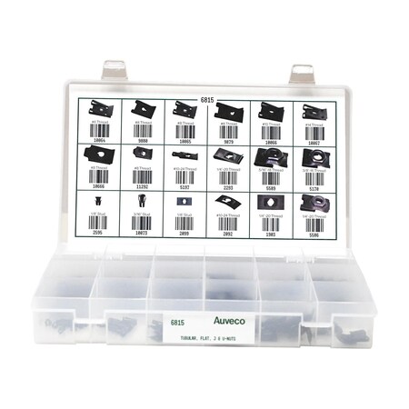 Auveco Tubular Flat U And J Nut Quik-Select Kit Assortment 6815