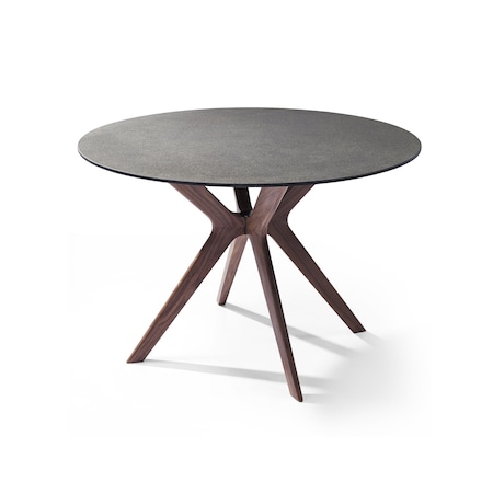 Homeroots 47" Gray and Brown Glass and Solid Wood Dining Table 370704