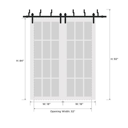Sartodoors Barn Bypass Interior Door, 36" x 84", White QUADRO4112BBB-WS-3684
