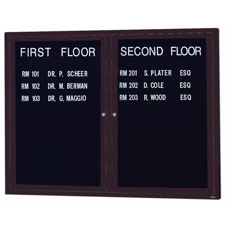 Aarco Illuminated Outdoor Enclosed Directory w/ Al Frame, Bronze Anodized, 36''Hx48''W OADC3648IBA