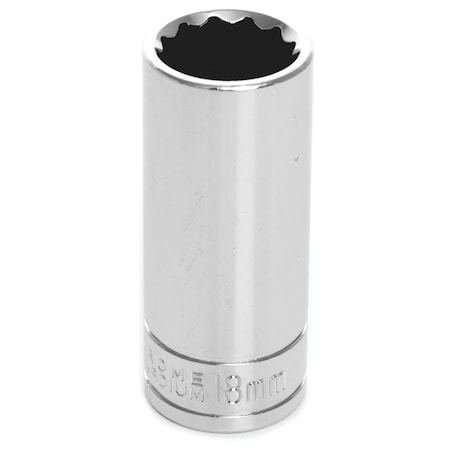 Performance Tool 3/8 In Dr. 12 Pt Deep Socket 18Mm Socket 12Pt Dp, W38718 W38718