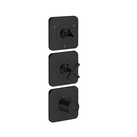 Axor Citterio E Thermostatic Module Trim 15" x 5" for 3 Functions in Matte Black 36704671