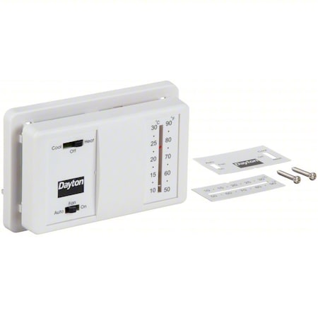 Dayton Low Voltage Thermostat, Hardwired, 20/30VAC 4PU47