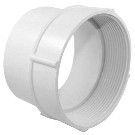 Genova CANPLAS Pipe Adapter, 4 in, FNPT x Hub, PVC, White 414334BC