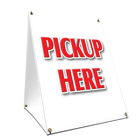 Signmission Pickup Here, 36 Inch x 24 Inch A-frame Yard Sign, Plastic Sign SBC-2436-Pickup Here